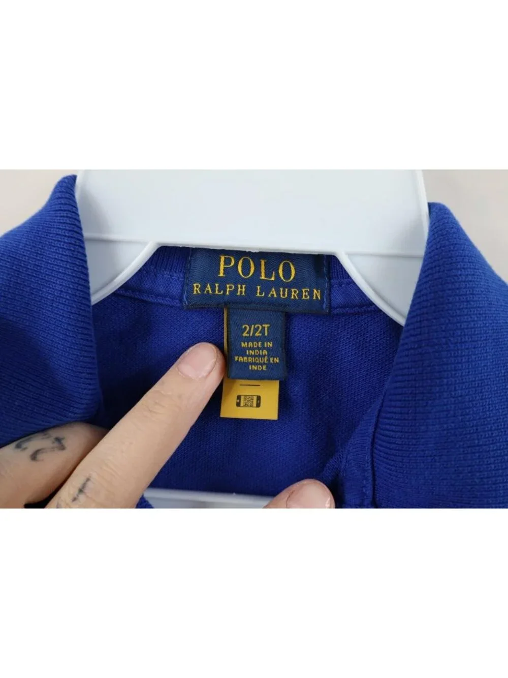 Vintage Y2K Ralph Lauren Boys Toddler 2T 2 T Big Pony Collared Polo Shirt Blue